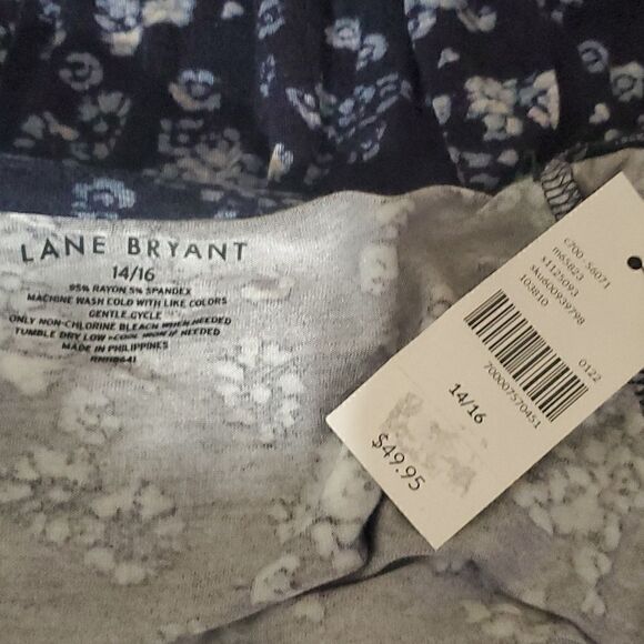 Lane Bryant Plus Blue Blouson Sleeve Square Neck Top - Picture 15 of 15